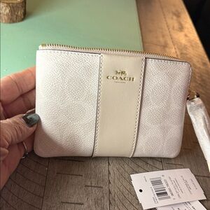 Coach Cream Wristlet Clutch